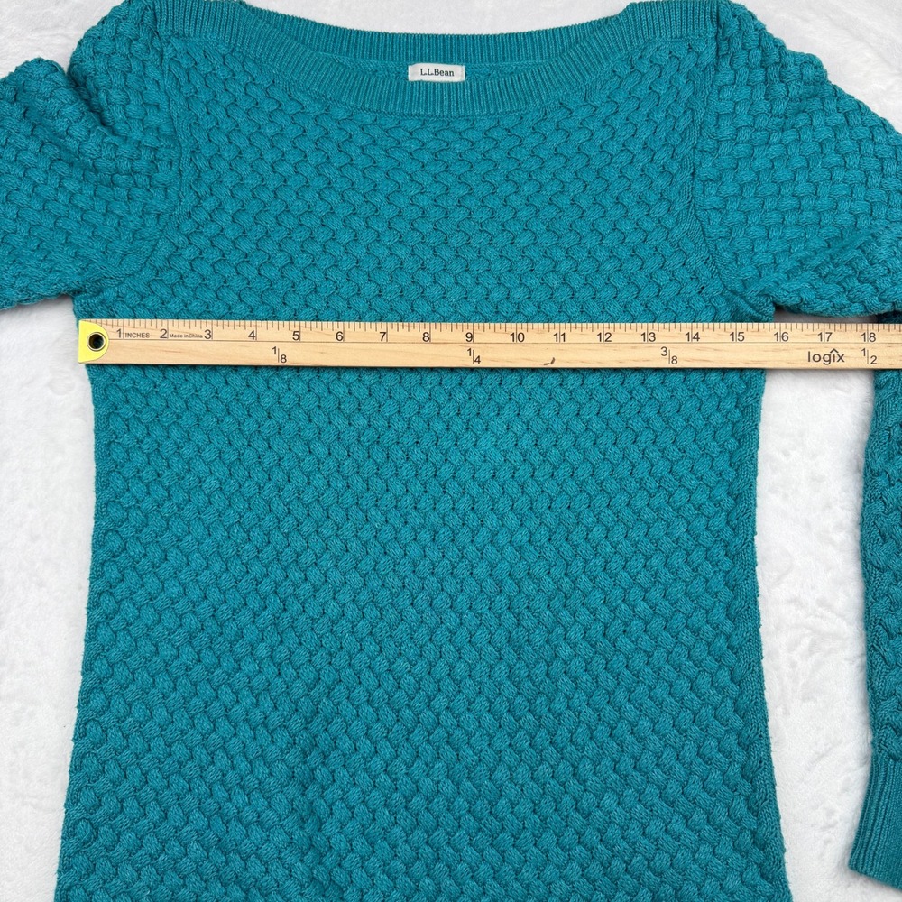 LL Bean Textured Cotton Boatneck Sweater Size Small Coastal Grandmother - Picture 6 of 8
